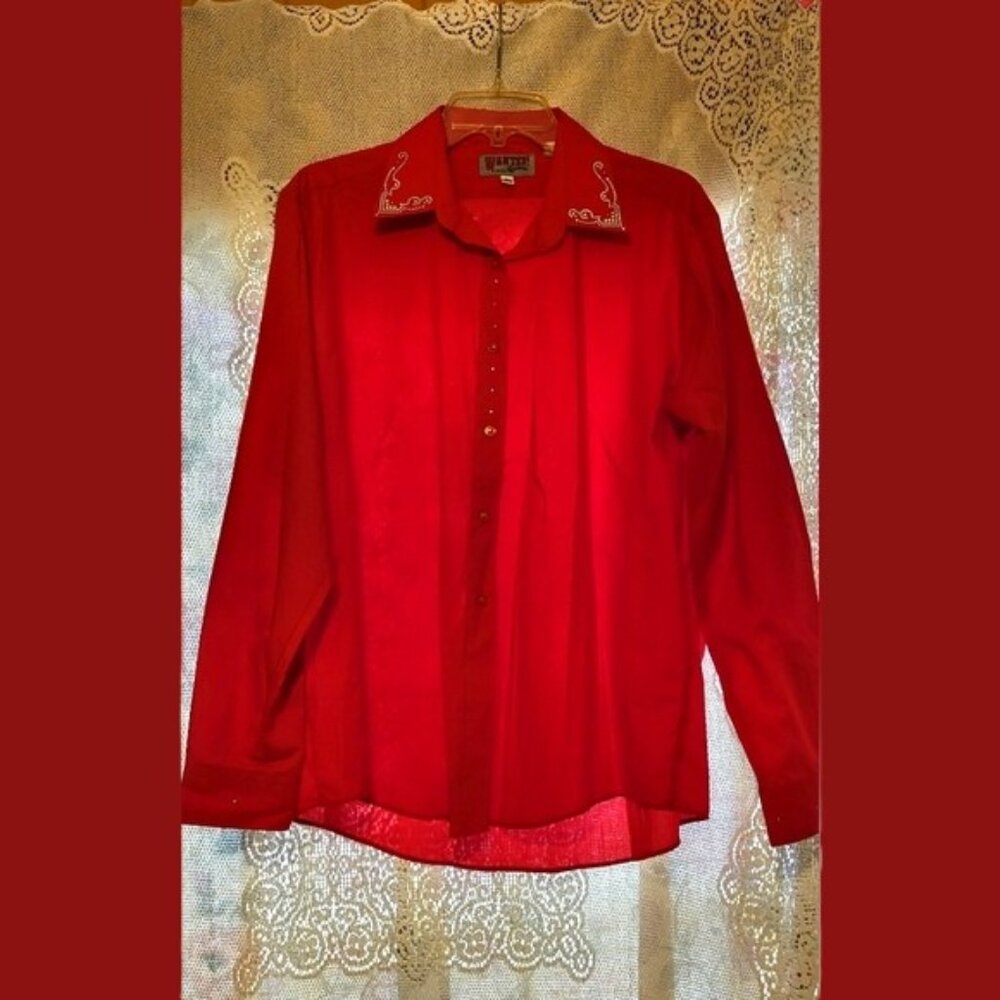Vintage Red western button-up shirt size Large 14/16
